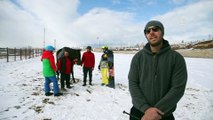 'Atlı snowboard' yapmanın heyecanını yaşadılar - VAN