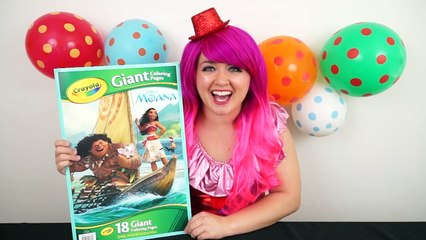 Coloring Pua Moana Disney GIANT Coloring Book Page Crayola Crayons | KiMMi THE CLOWN