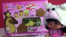 Masha e o Urso brinquedo massinha de modelar com Baby Dora Aventureira Aprendendo Formas e Cores