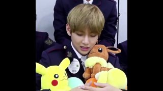 Taehyung with pokemon plushies is teraputic! - BTS to relax & lovelys