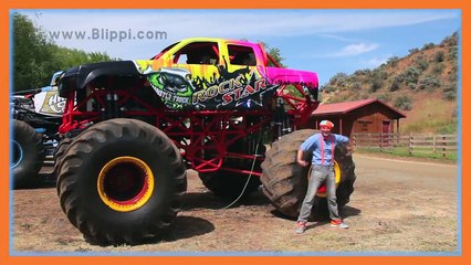 Video herunterladen: Monster Trucks with Blippi Toys _ Monster truck Song for Kids