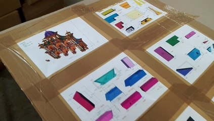 Reconstruction EN CARTON de l'ancien Arc de Triomphe de Besançon