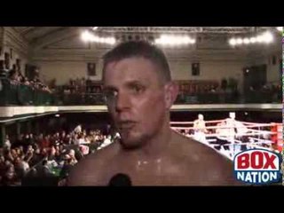 J.M COYLE POST FIGHT INTERVIEW AT YORK HALL AFTER FIGHTING MAX MAXWELL