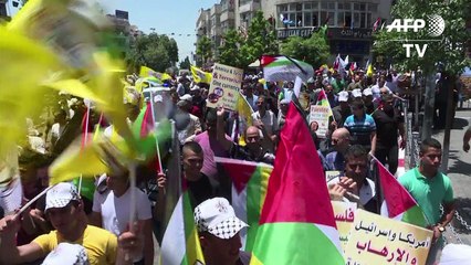 Manifestation à Ramallah contre l'initiative de paix américaine