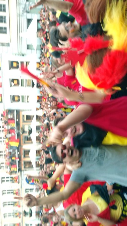 Mons: Belgique-Japon : l'explosion de joie au moment de l'égalisation! Mons: Belgique-Japon : Moment de déception pour les supporters.  Vidéo Eric Ghislain