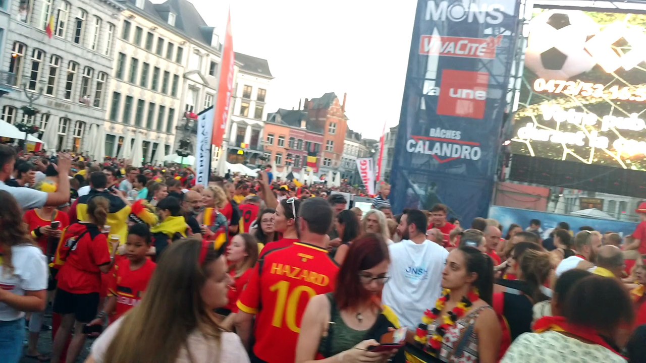 Mons: Belgique-Japon :  des supporters ivres de joie, la Belgique a gagné 3-2 ! Vidéo Eric Ghislain