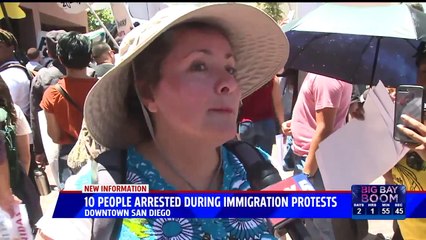 Download Video: Protesters at San Diego Immigration Rally Scale Federal Building, Block Entrance