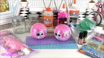 DIY LOL Surprise Pets SLIME! LOL Surprise Series 4 Teacher's Owl Sparkly vs Funky Kat Jelly Cube!