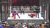 WWE 2K15 - DEATHSTROKE VS DEADPOOL VS BATMAN VS SUPERMAN VS GREEN LANTERN VS FLASH