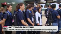 Over 100 S. Koreans arrive in Pyongyang for inter-Korean basketball games