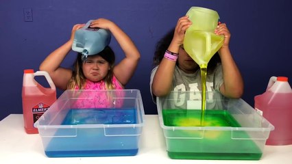 GIANT 3 COLORS OF GLUE SLIME CHALLENGE