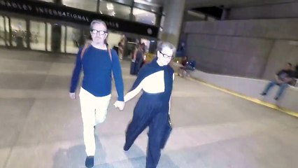 Academy Award Winner Gary Oldman Arrives At LAX With Wife Gisele Schmidt