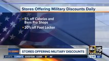 Valley stores offering military discounts