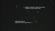 Webb's Cross, Trifid Nebula, Lagoon Nebula (3 July 2018)