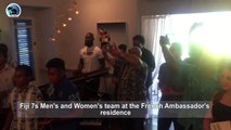 The Fiji Airways Men's and Women's National 7s teams were hosted to an afternoon tea at the French Ambassador's residence today where ambassador Sujiro Seam tha