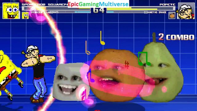 SpongeBob SquarePants And SpongeBob VS Popeye And Annoying Orange In A MUGEN Match / Battle