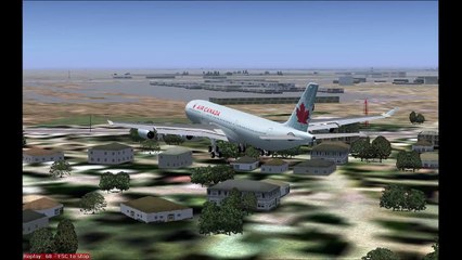 FS2004 HD Airbus A340-313 Air Canada NC Landing