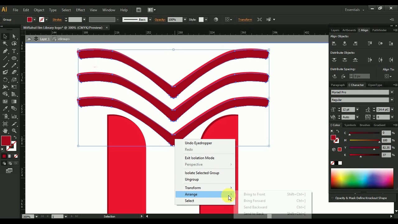 Graphics Design Tutorial_Design a logo with M_Design Logo with adobe Illustrator cs6 (2)