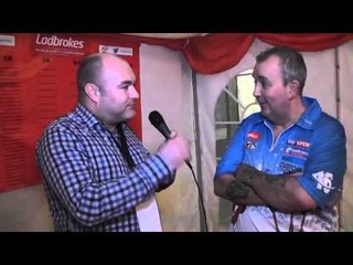 PHIL TAYLOR TALKS ABOUT HIS TOUGH 3-1 WIN
