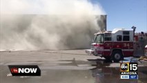 Phoenix crews battle debris fire