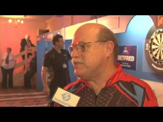 A relieved Larry Butler reviews his win over James Hurrell