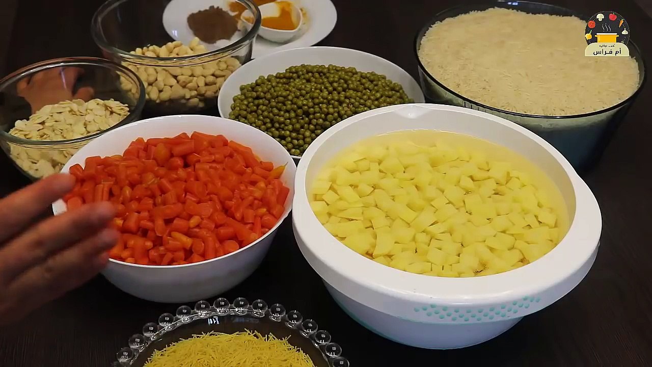 برياني بدون لحم \ طبخت برياني للمدرسة بمناسبة تخرج فراس \ منوعات ام فراس