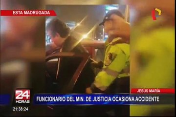 Jesús María: funcionario del Minjus en aparente estado de ebriedad, causa accidente