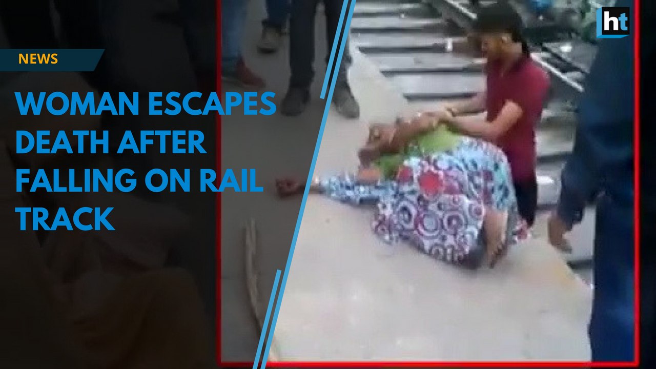 Woman escapes death after falling between train and platform in Allahabad