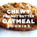 Seriously, these PEANUT BUTTER OATMEAL cookies are soooo CHEWY! These would be perfect to add to your Christmas cookie tray!PRINT THE RECIPE >>>