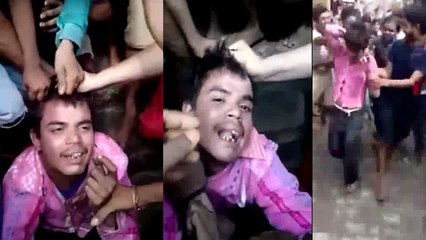 बच्ची से की छेड़छाड़, लोगों ने आरोपी को बांधकर पीटा, वीडियो वायरल