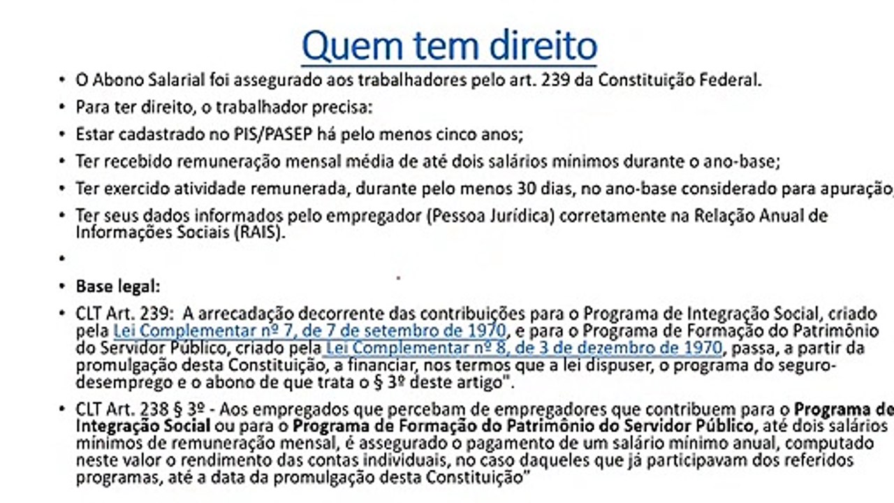 Calend?rio de pagamento do abono salarial PIS-Pasep 2018-2019