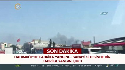 Hadımköy'de fabrika yangını çıktı