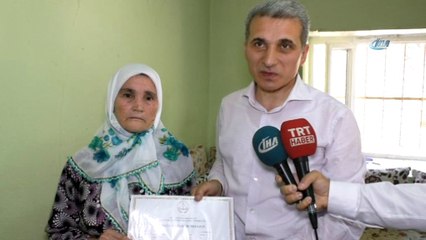 Engelli Fatma Nine, 60 yaşında okuma yazmayı öğrendi