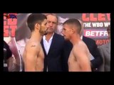 BOXING Gary Buckland v Stephen Smith, British super feather weight title weigh in