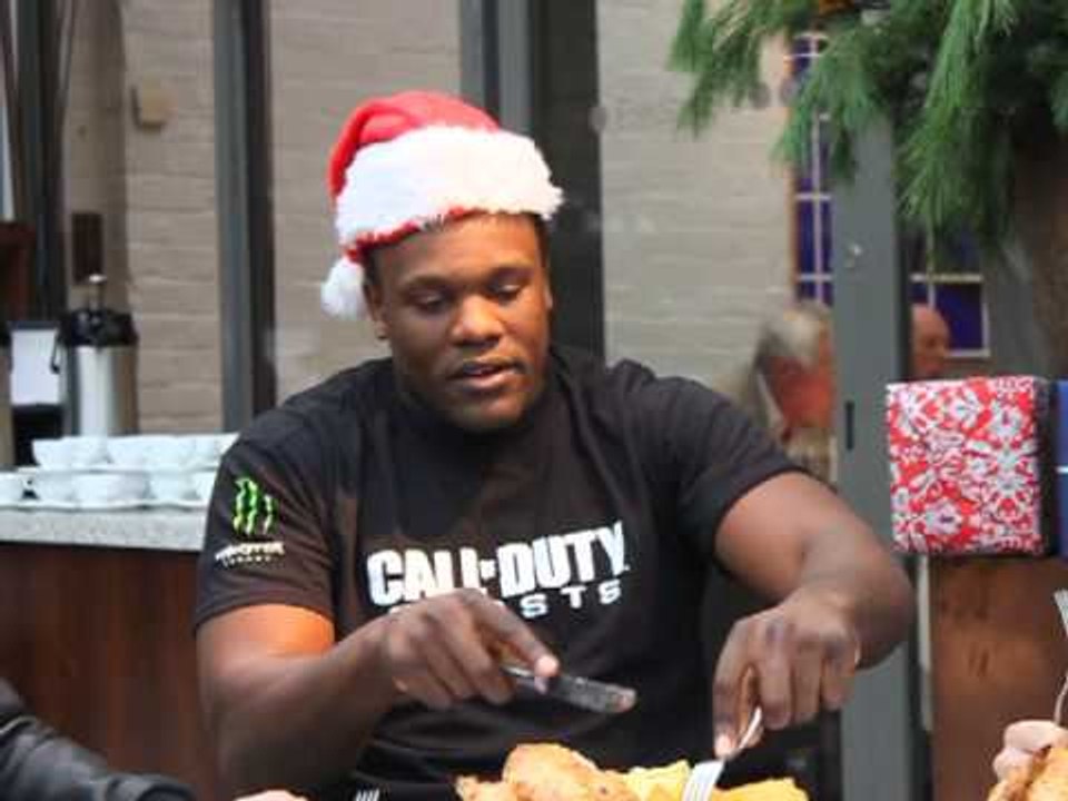 Dereck Chisora, Nathan Cleverley, Buglioni, Billy Joe Saunders Enjoying Christmas Lunch
