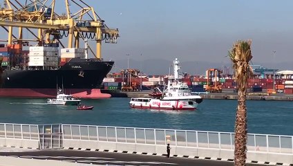 Arribada del vaixell d'Open Arms al port de Barcelona