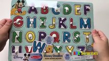 Learn ABC with DISNEY Wooden Alphabet Peg Puzzle Toy Sing Alphabet Song Melissa & Doug Toys for Kids