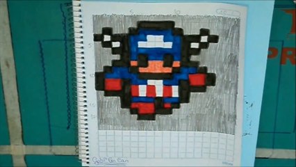 Speed Drawing - Captain America - Pixel Art