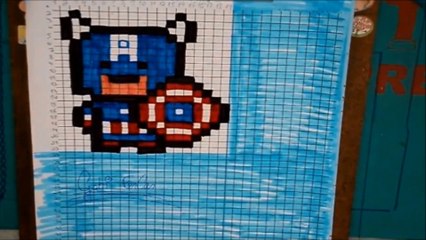 Speed Drawing - Captain America - Pixel Art