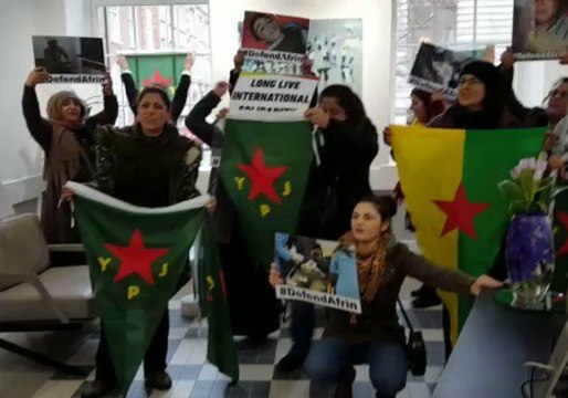 Kurdish Women Infiltrate Tory HQ in London to Highlight Plight of Besieged City of Afrin