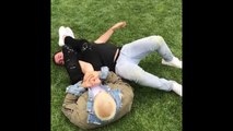 Justin Bieber gets Scooter Braun to tap out while wrestling