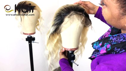 613 Platinum Blonde w_ Dark Root Virgin Hair Bundle, Closure & Frontals _ eHair Outlet
