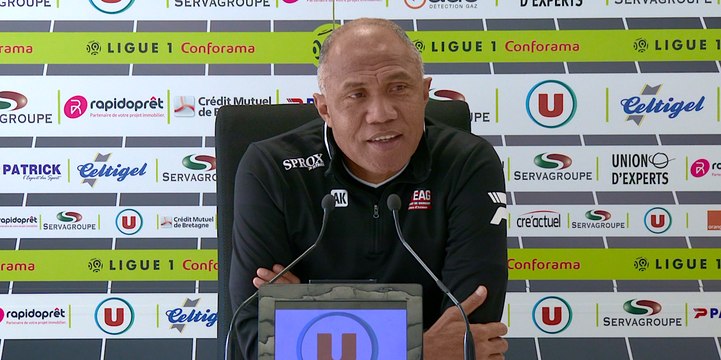 Ligue 1 Conforama-J23 / Le point presse d'Antoine Kombouaré avant EA Guingamp - FC Nantes. #EAGFCN