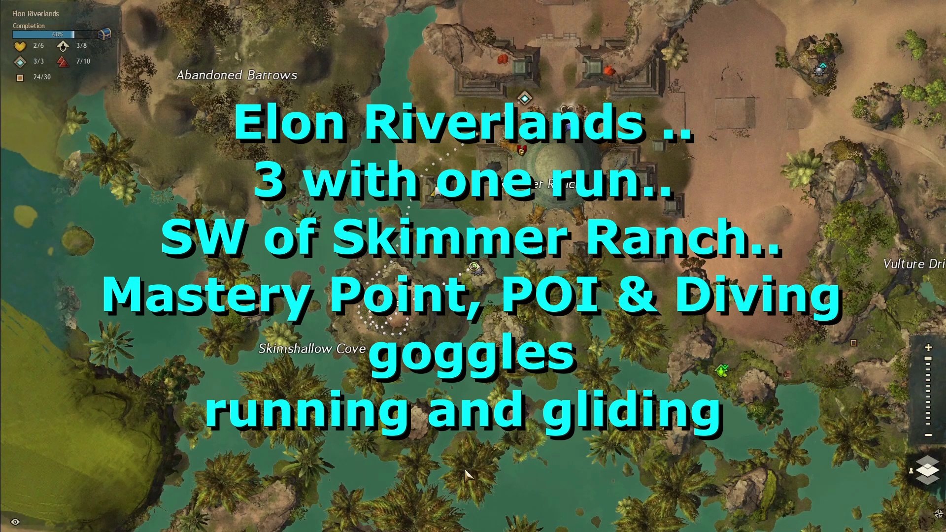 Guild Wars 2 Elon Riverlands Skimmer Ranch Mastery Poi And Diving