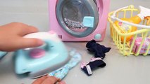 Toy Washing Machine Laundry & Baby Doll Bath Time Surprise Eggs Toys