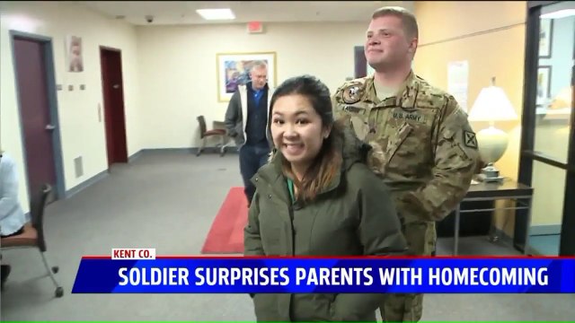 Soldier Surprises Parents After Nearly a Year Overseas