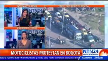 Fuertes enfrentamientos con la Policía por prohibición al acompañante hombre en motos en Bogotá, Colombia