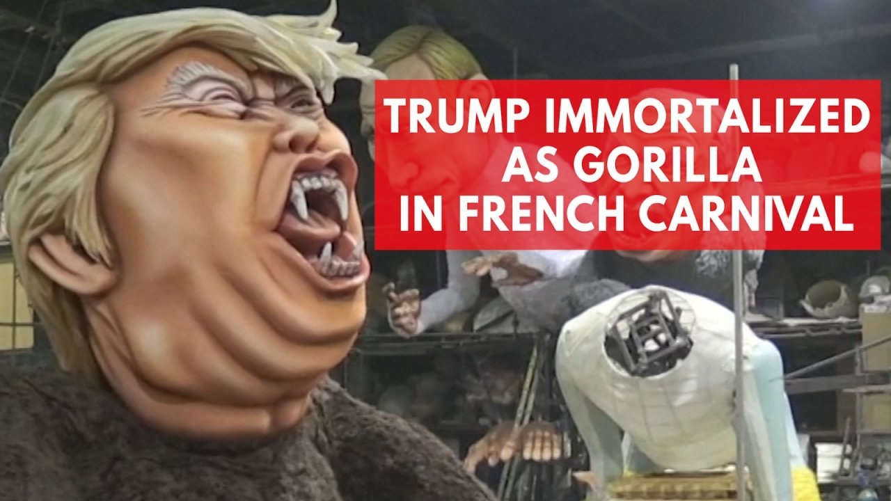 Donald Trump depicted as gorilla in France's Ca...
