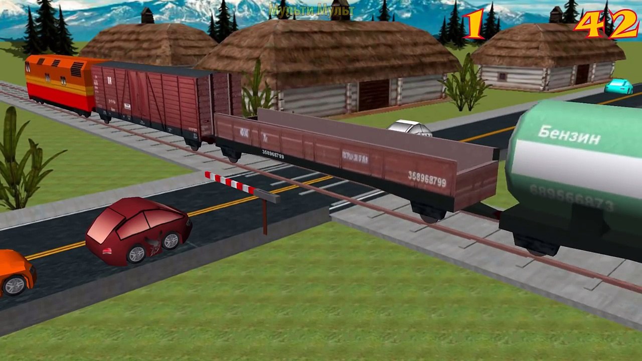 Cars and Trains Cartoon | Train videos for kids | Car Driving for Kids Local Train Game for baby