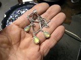 Sterling Silver Charm Bracelet (3) Clear Green Ethiopian Opal Ebay